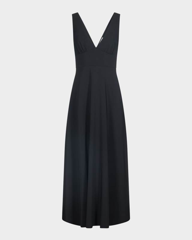 Vivienne Deep V-Neck Empire Maxi Dress